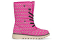 Cream Bows on Hot Pink