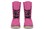 Cream Bows on Hot Pink
