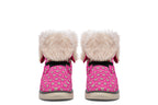Cream Bows on Hot Pink