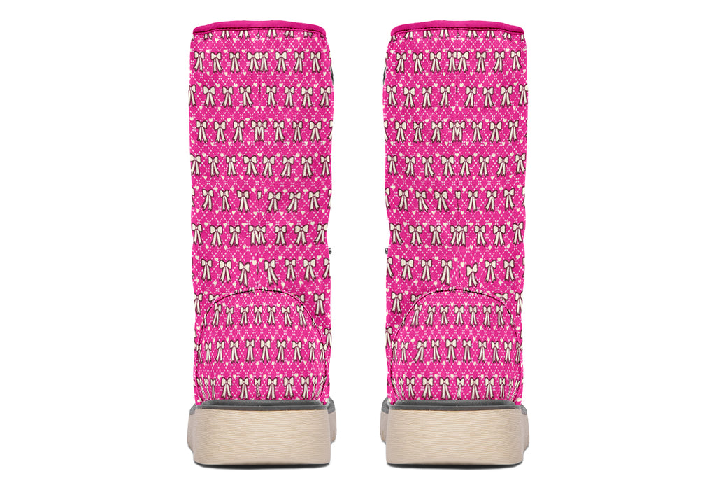 Cream Bows on Hot Pink