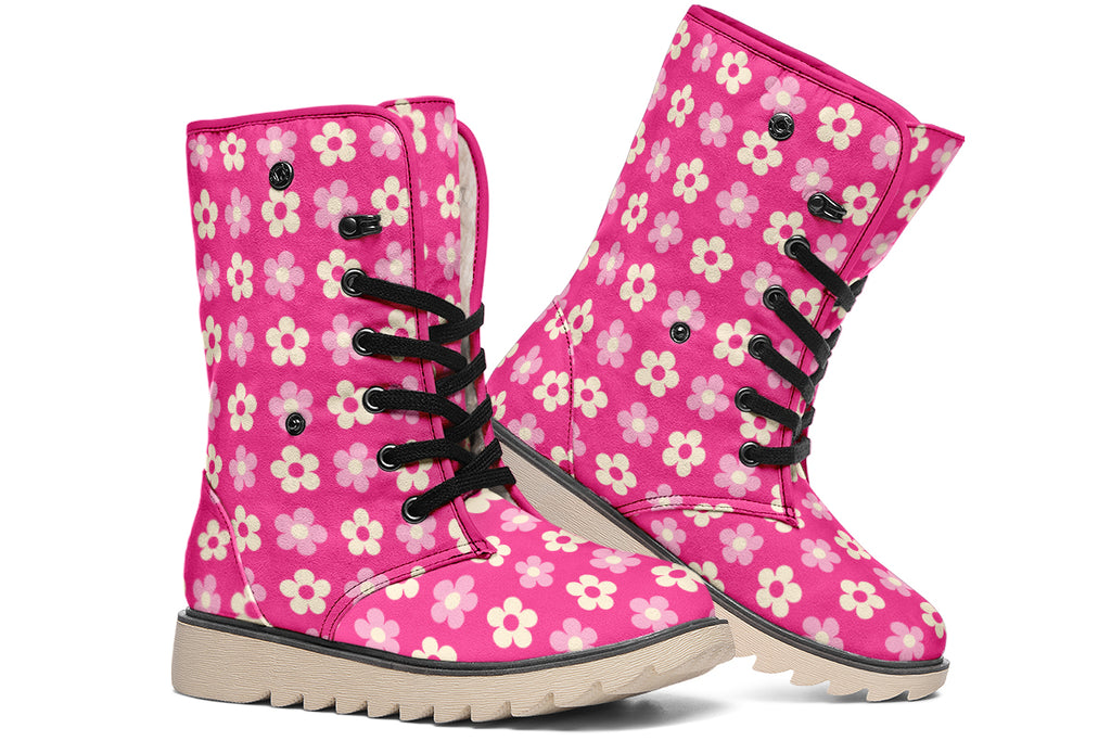 Cream Flowers On Hot Pink