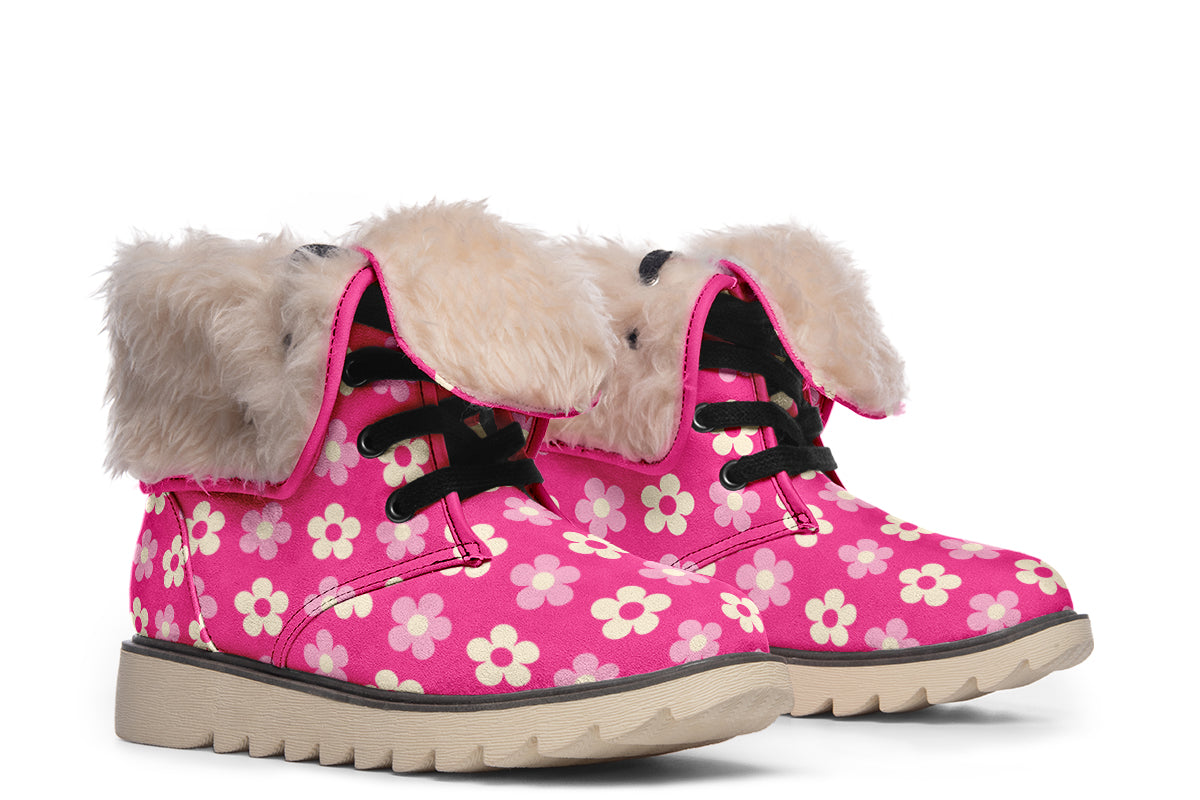 Cream Flowers On Hot Pink