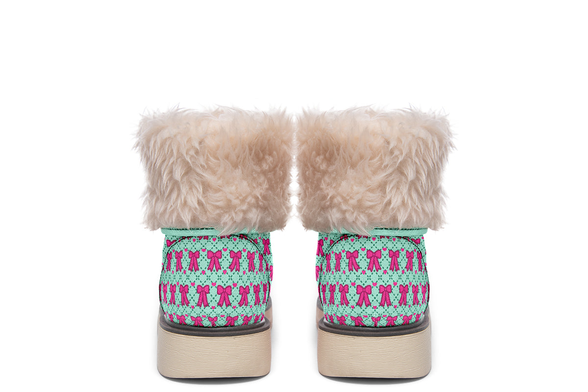 Hot Pink Bows on Mint