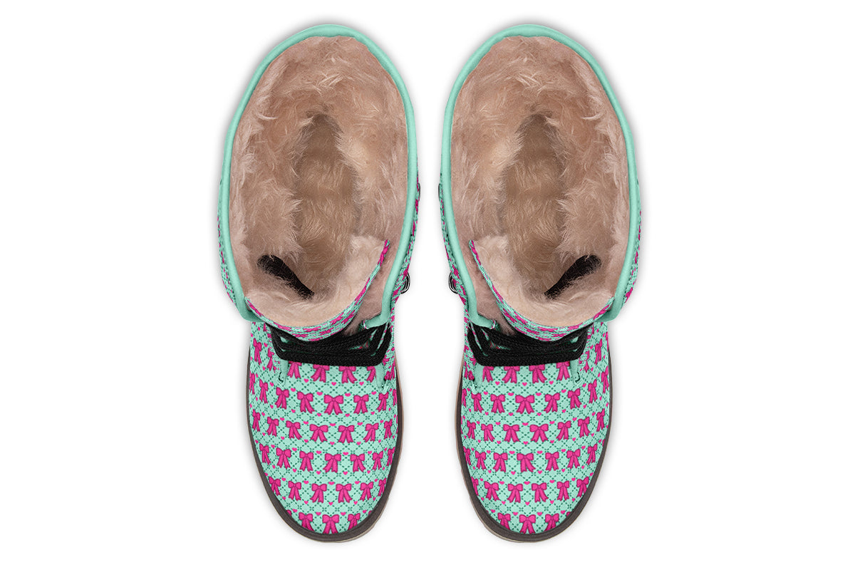 Hot Pink Bows on Mint