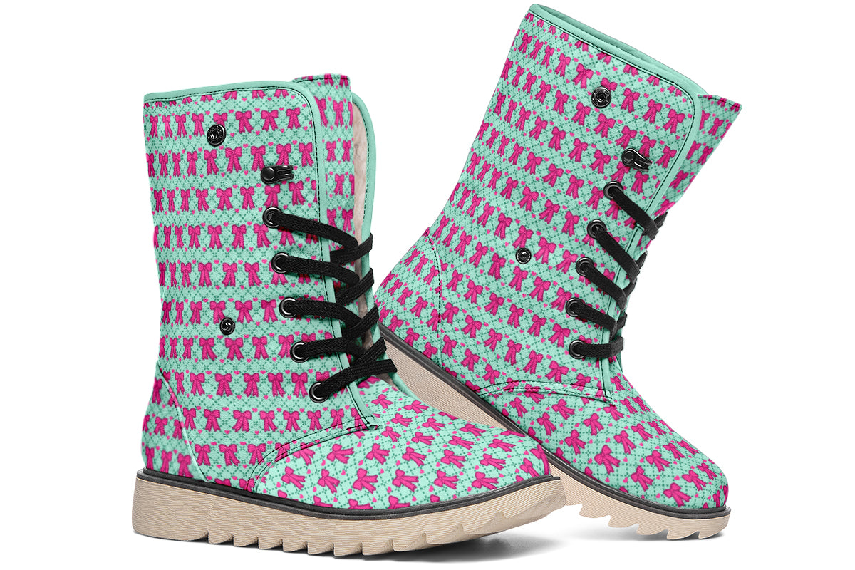 Hot Pink Bows on Mint