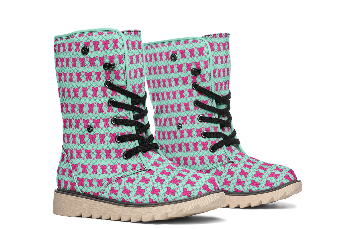Hot Pink Bows on Mint