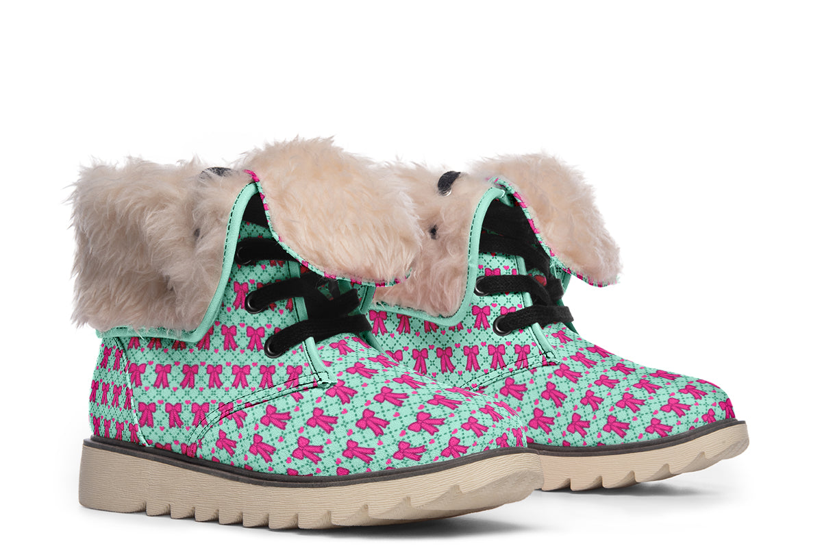Hot Pink Bows on Mint