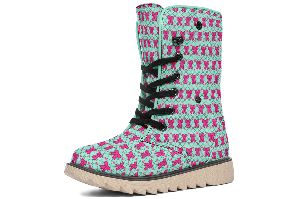 Hot Pink Bows on Mint