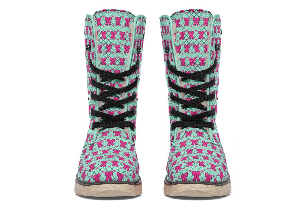 Hot Pink Bows on Mint