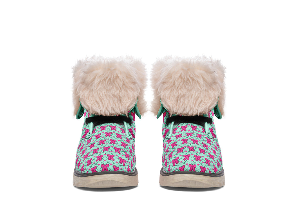Hot Pink Bows on Mint