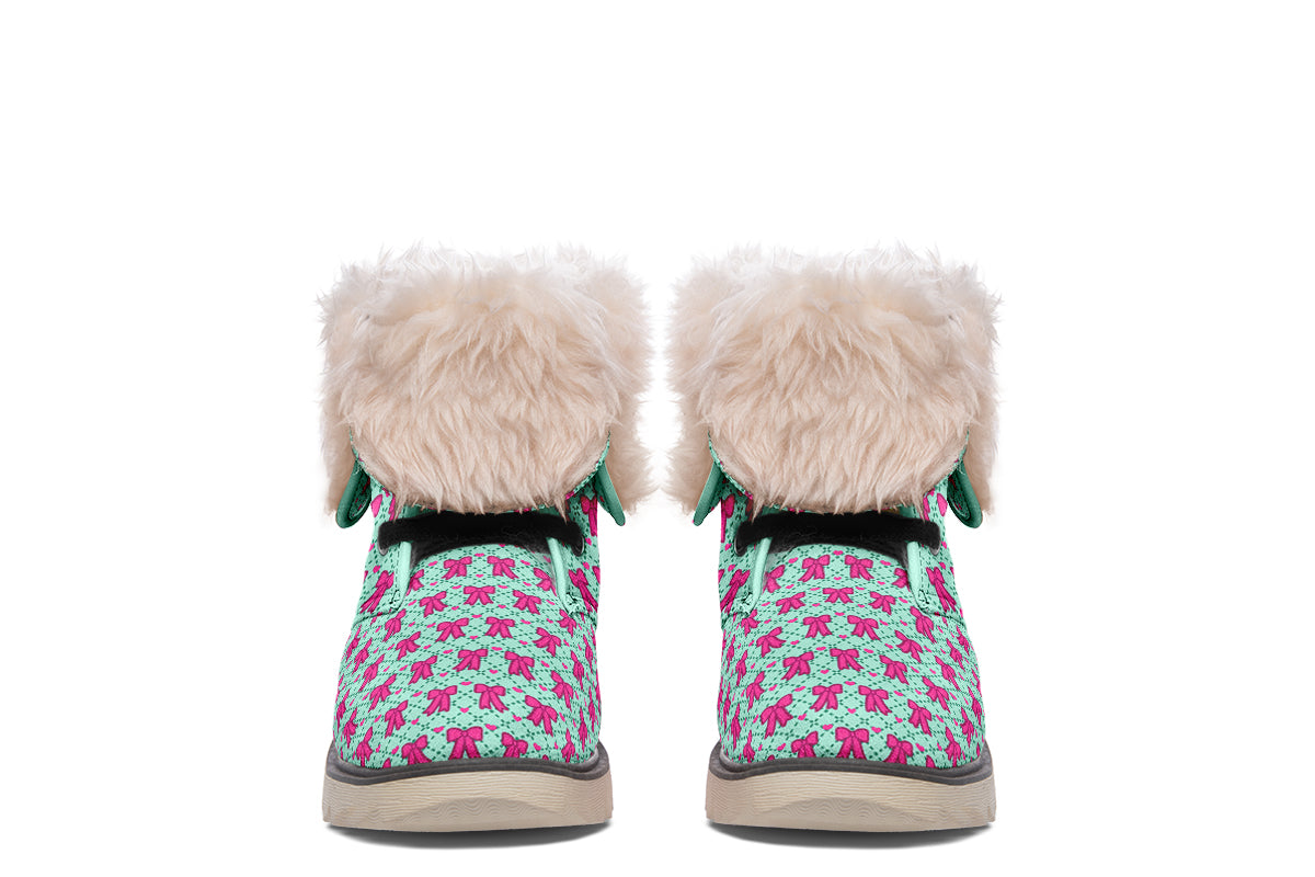 Hot Pink Bows on Mint