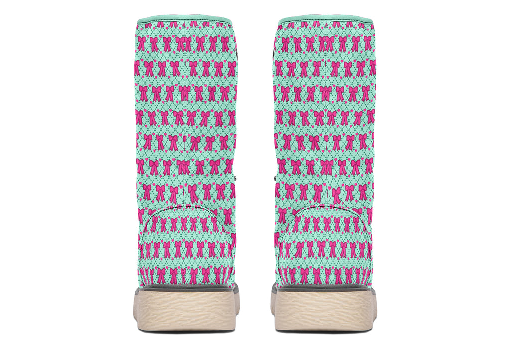Hot Pink Bows on Mint