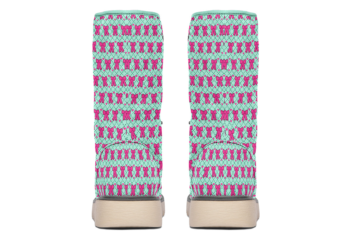 Hot Pink Bows on Mint