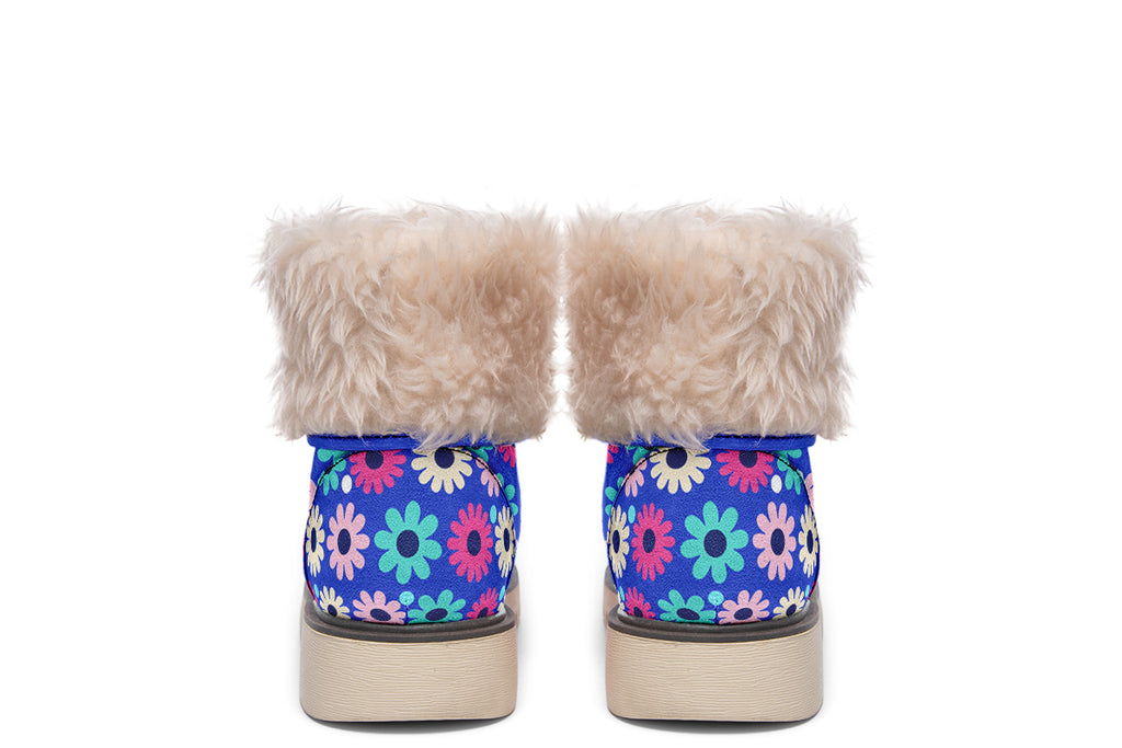 Royal Blue Retro Daisies