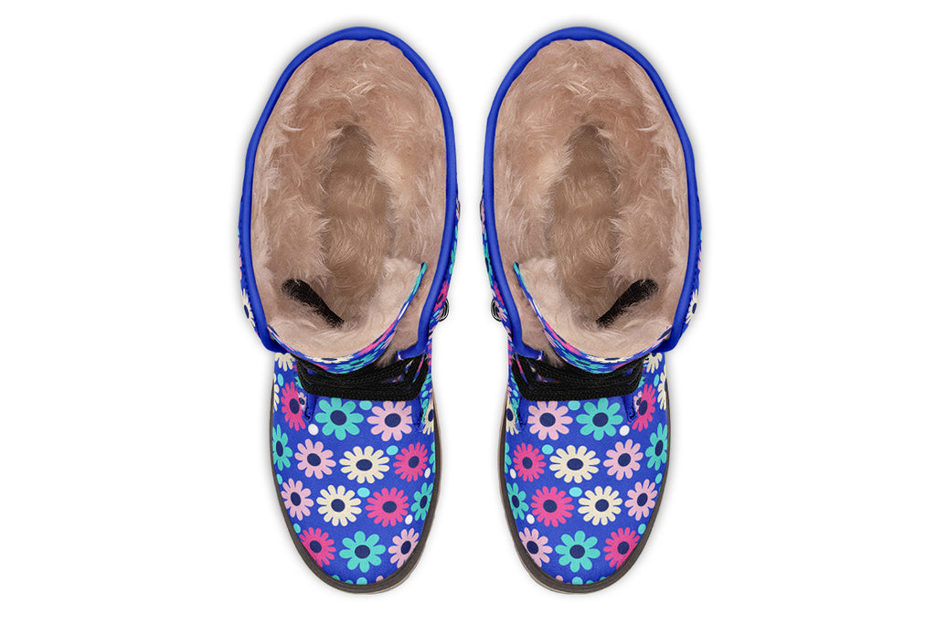 Royal Blue Retro Daisies