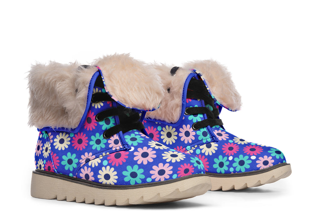 Royal Blue Retro Daisies