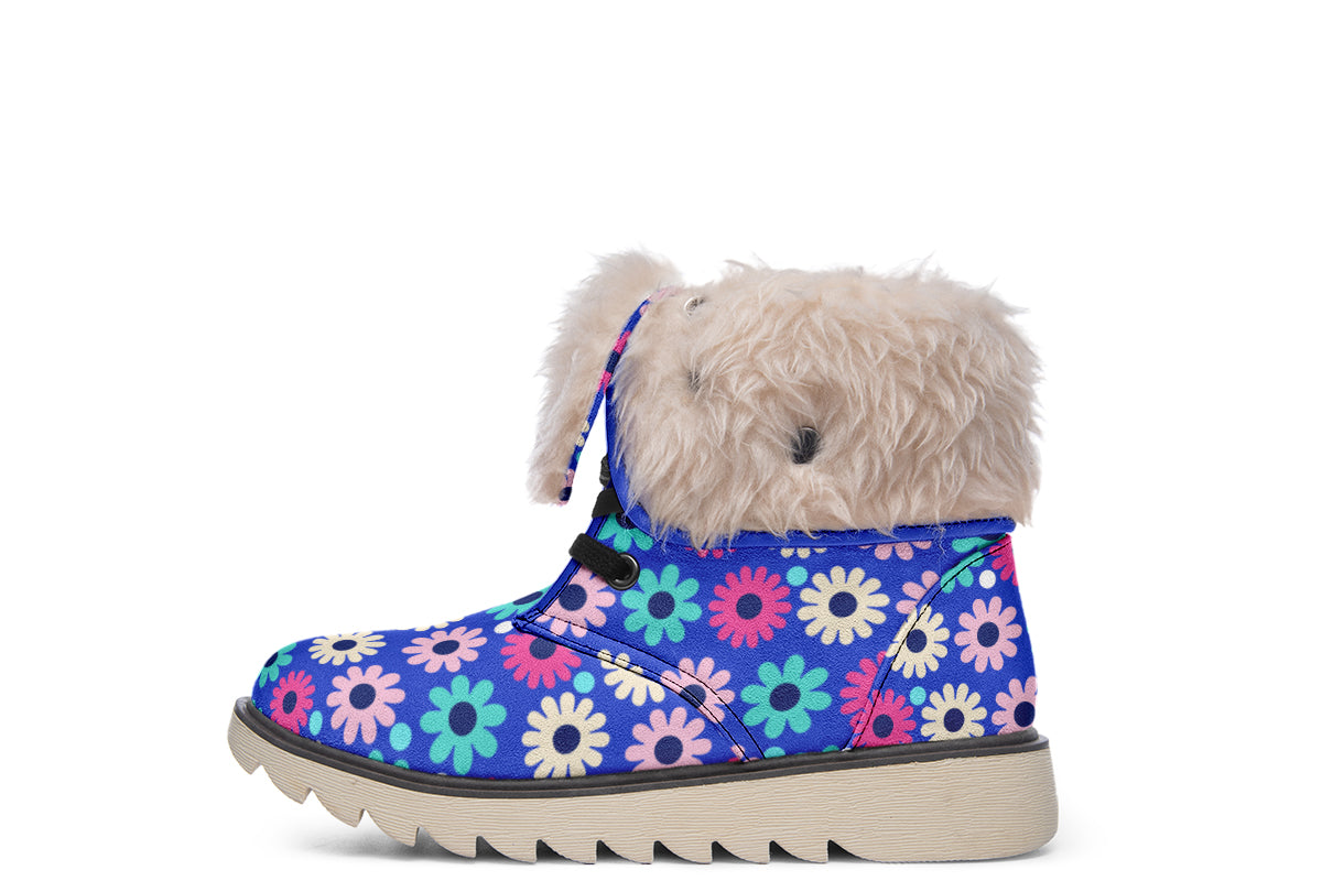 Royal Blue Retro Daisies