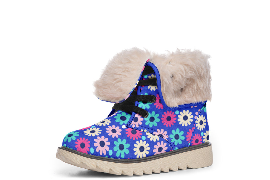 Royal Blue Retro Daisies