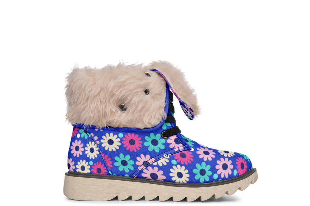 Royal Blue Retro Daisies