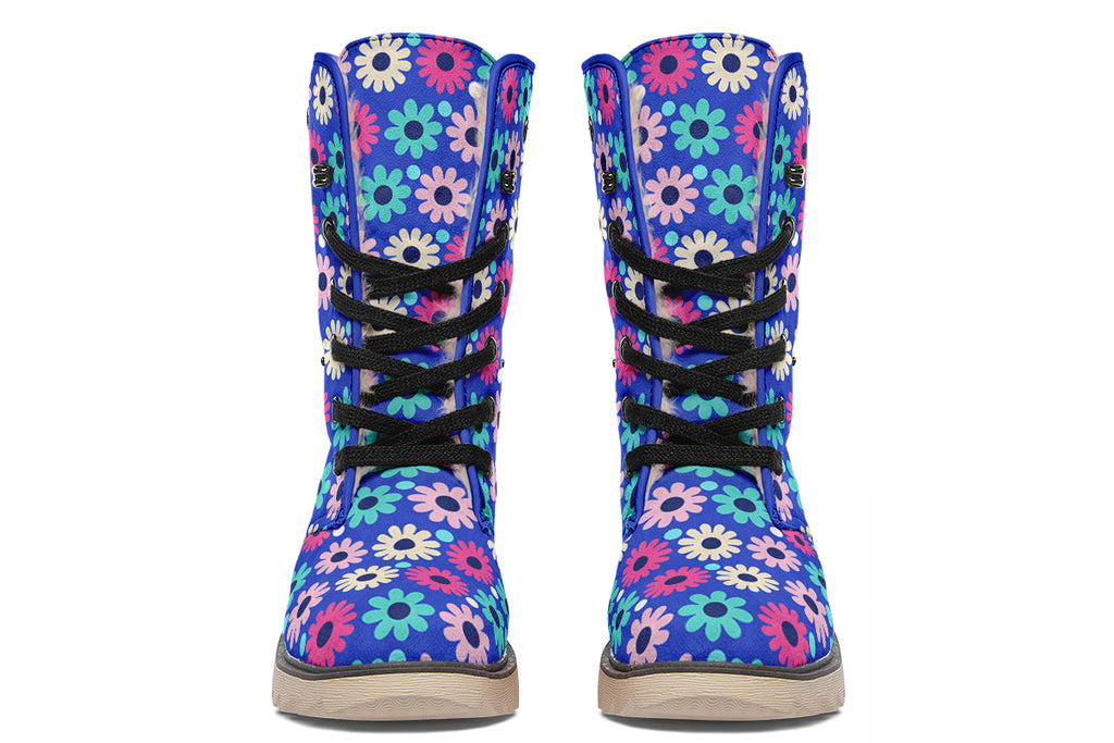 Royal Blue Retro Daisies