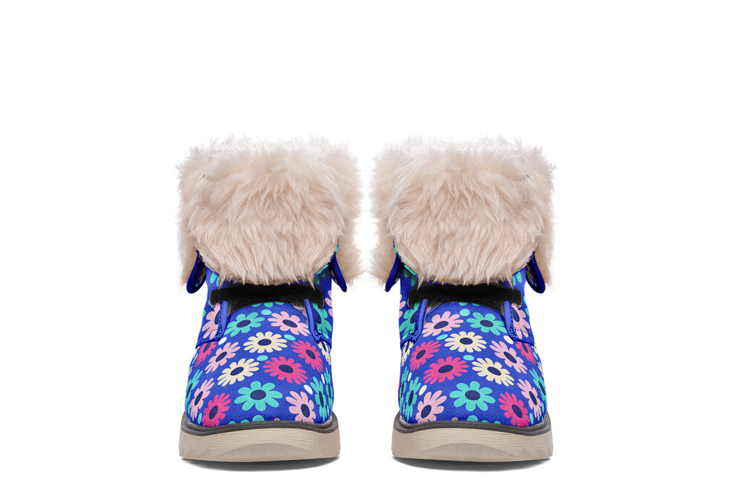Royal Blue Retro Daisies
