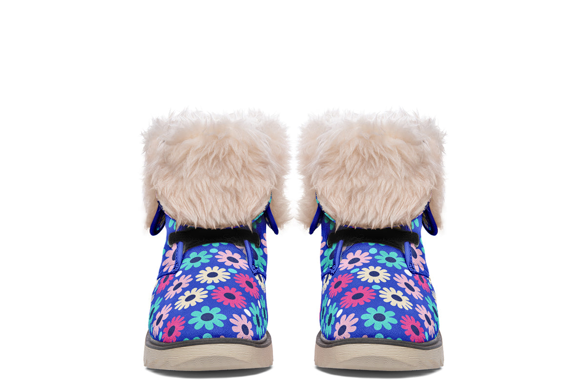 Royal Blue Retro Daisies