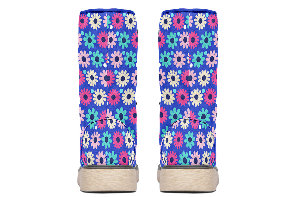 Royal Blue Retro Daisies