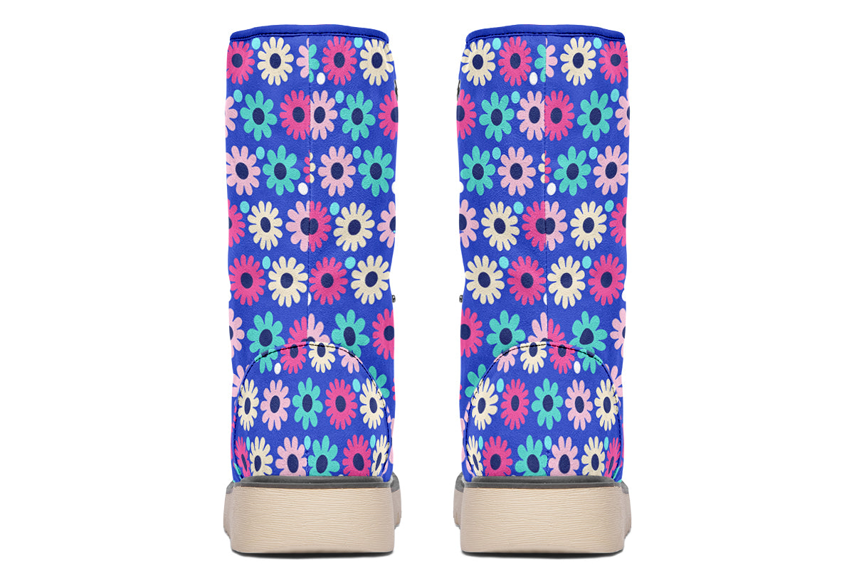 Royal Blue Retro Daisies