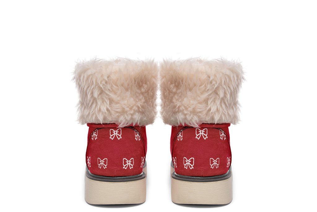 White Bows on Red
