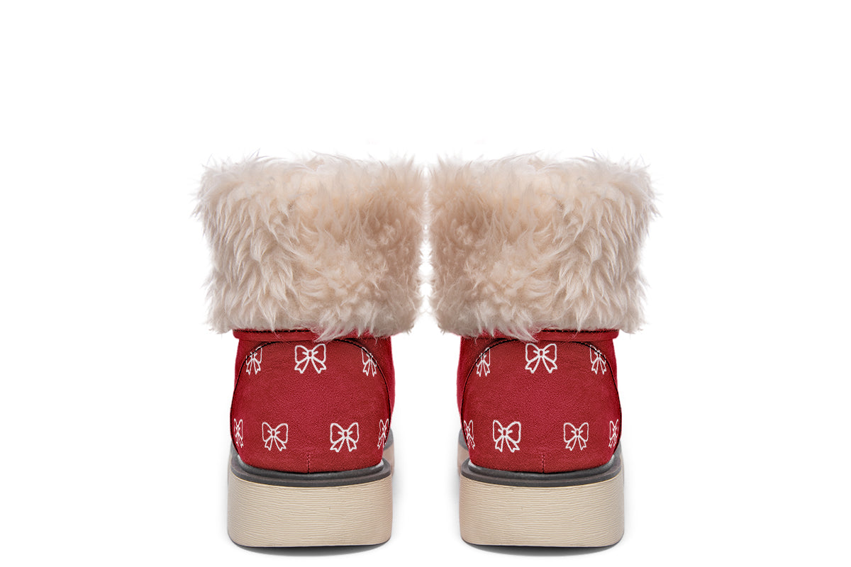 White Bows on Red