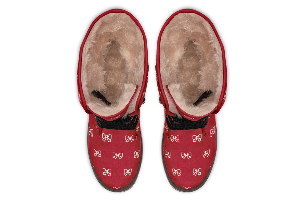 White Bows on Red