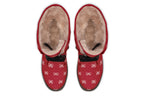 White Bows on Red
