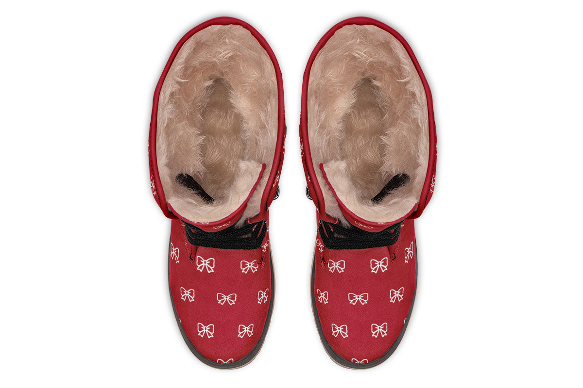 White Bows on Red