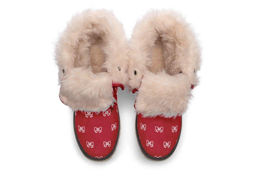 White Bows on Red