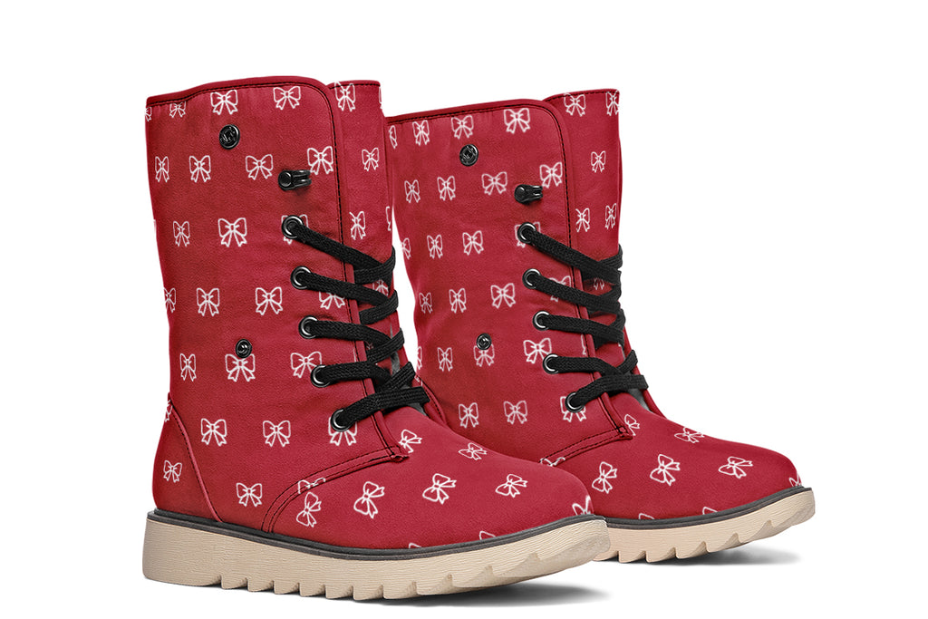 White Bows on Red