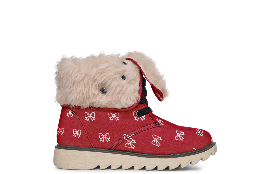 White Bows on Red