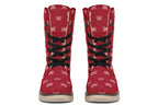 White Bows on Red