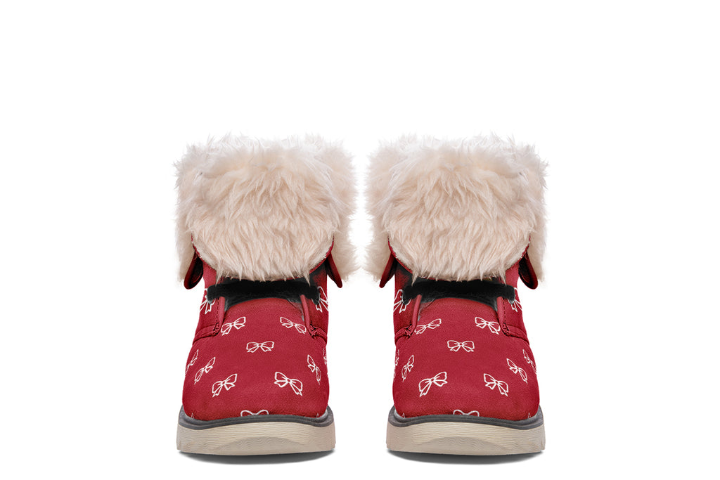 White Bows on Red