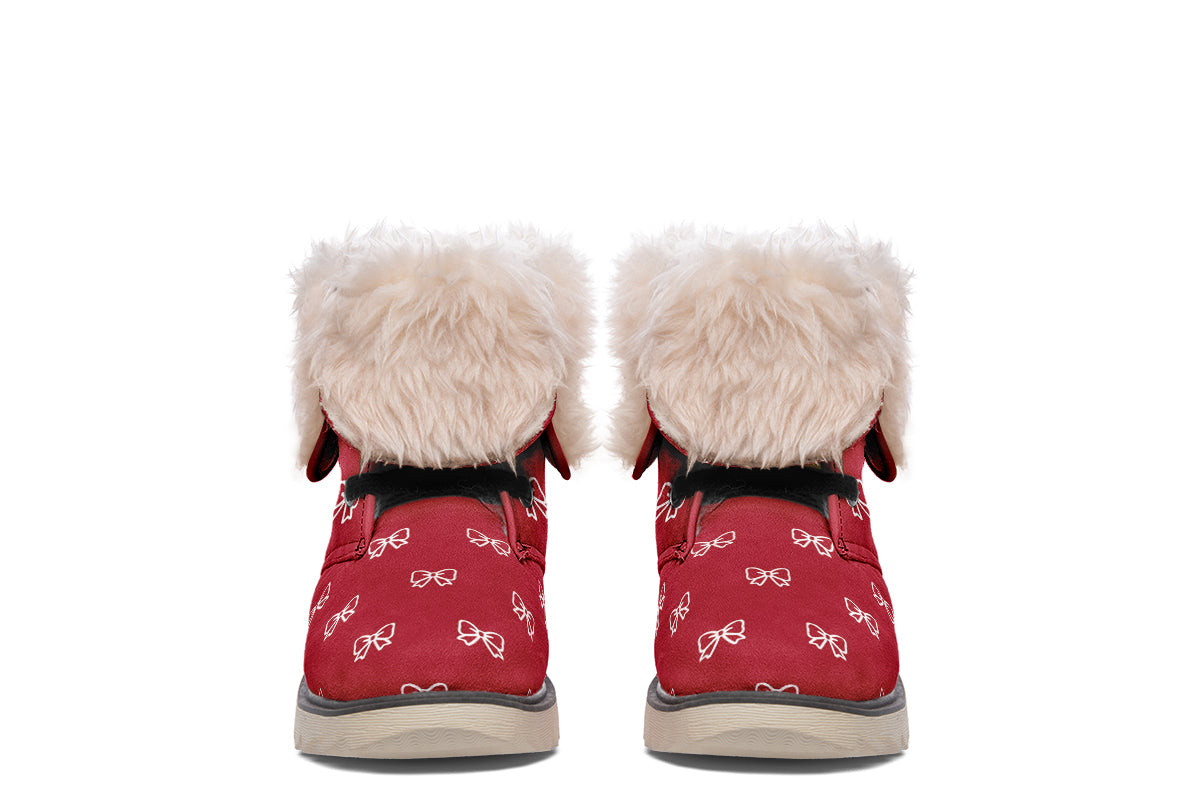 White Bows on Red