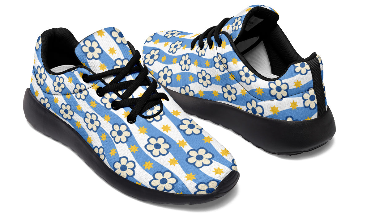 Blue Daisy Stripe