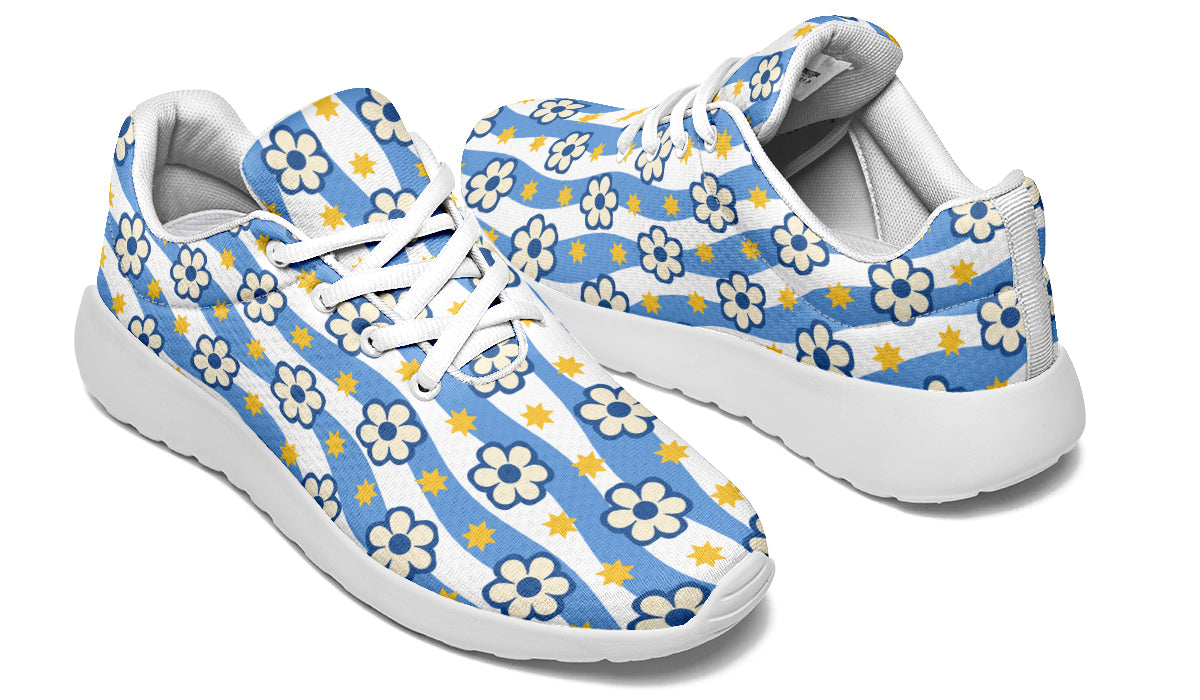 Blue Daisy Stripe