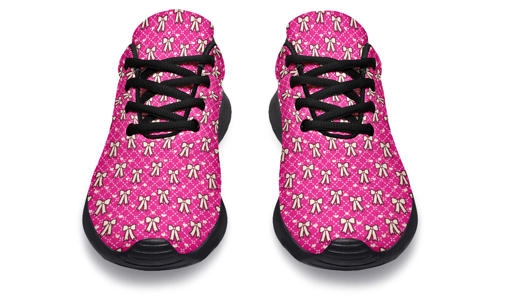 Cream Bows on Hot Pink
