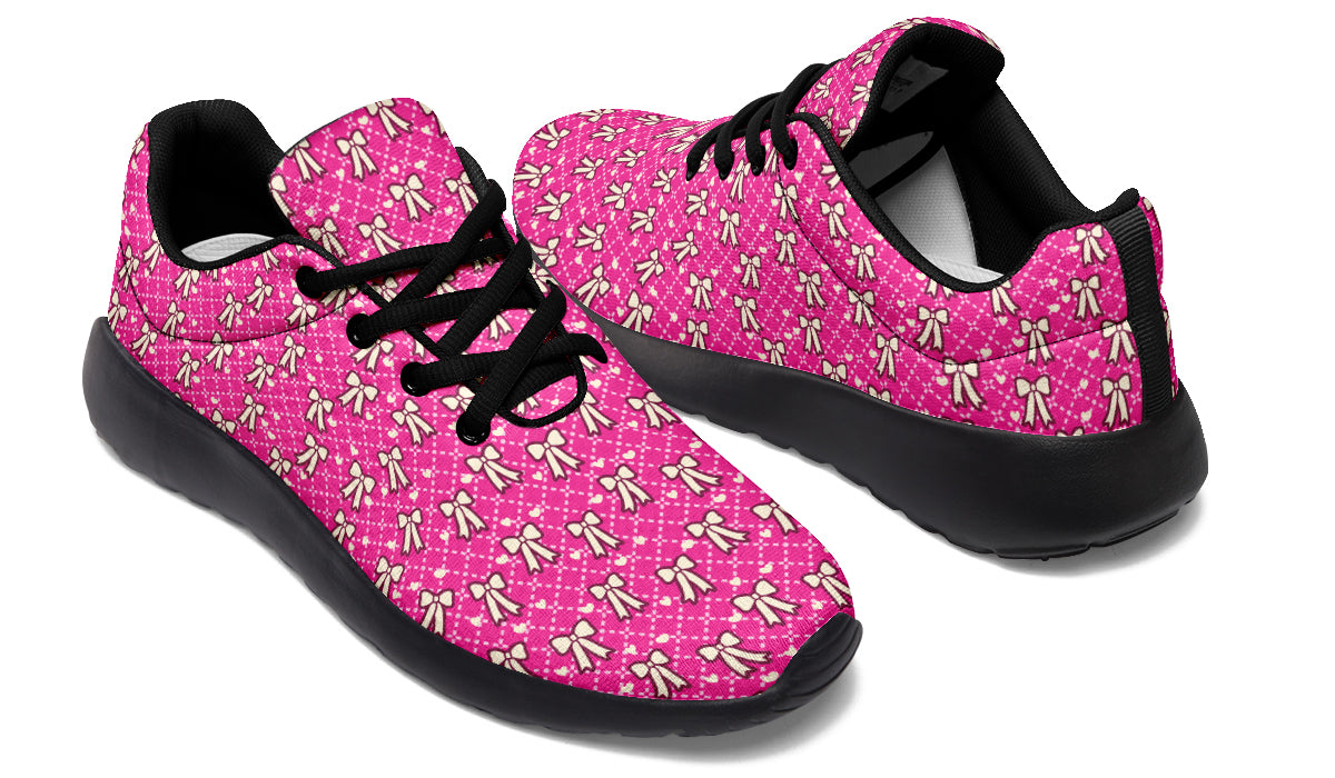 Cream Bows on Hot Pink