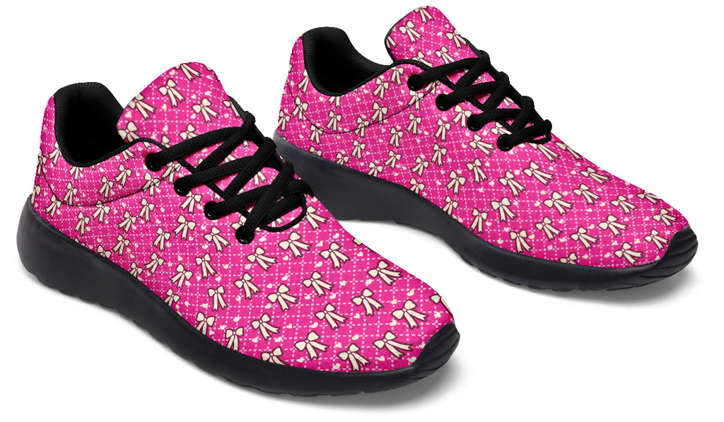 Cream Bows on Hot Pink