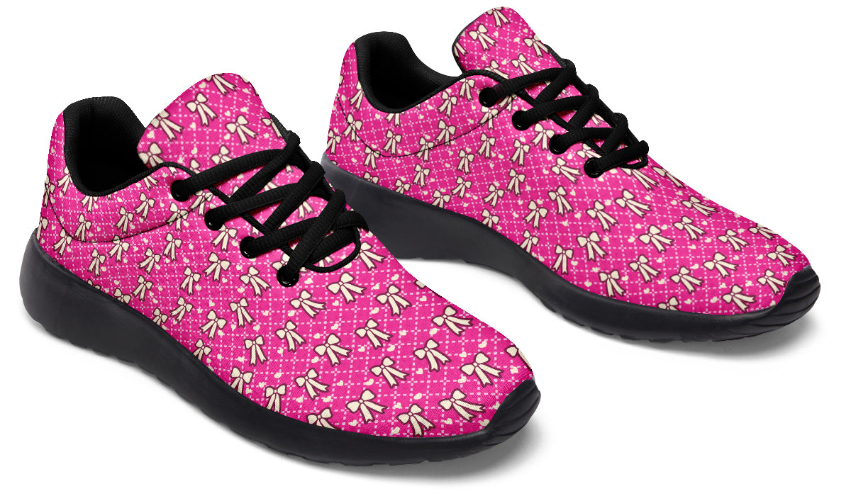 Cream Bows on Hot Pink