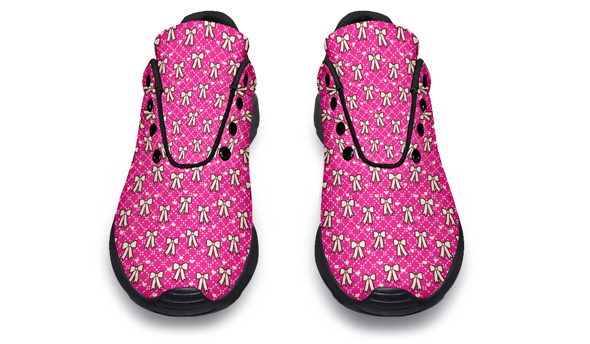 Cream Bows on Hot Pink