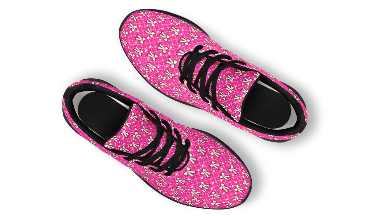 Cream Bows on Hot Pink