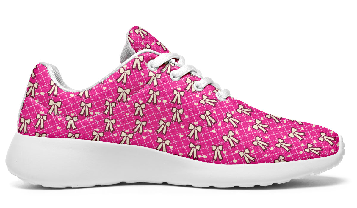 Cream Bows on Hot Pink