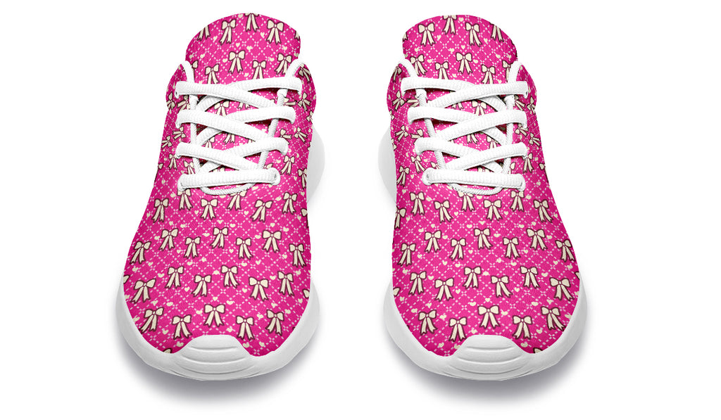 Cream Bows on Hot Pink