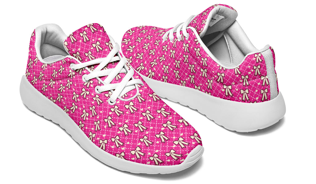 Cream Bows on Hot Pink